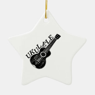 Adorno De Cerámica Ukulele Mensajes De Texto E Imagen