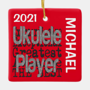 Adorno De Cerámica Ukulele Player Extraordinaire PERSONALIZADO