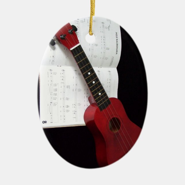 Adorno De Cerámica Ukulele y cancionero (Frente)