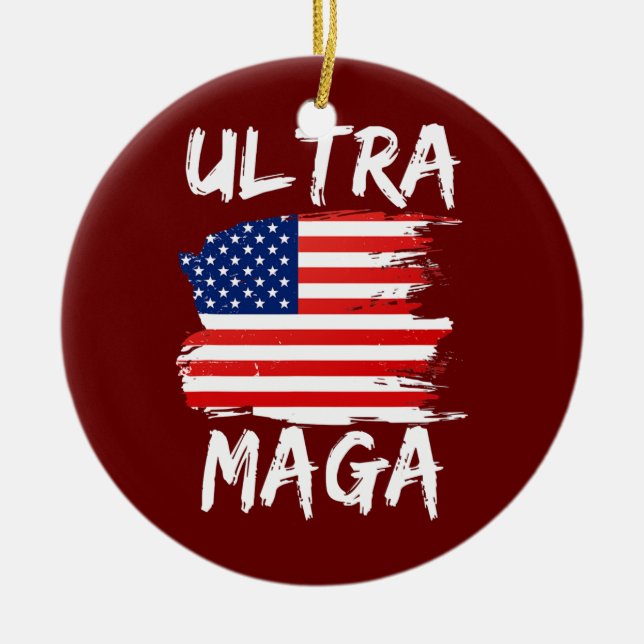 Adorno De Cerámica Ultra Maga King Flag America Maga King  (Frente)
