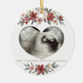 Adorno De Cerámica Ultrasonido Invitación de embarazo Keepsake Heart