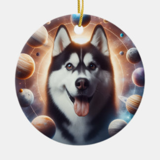 Adorno De Cerámica Um PET no espaço
