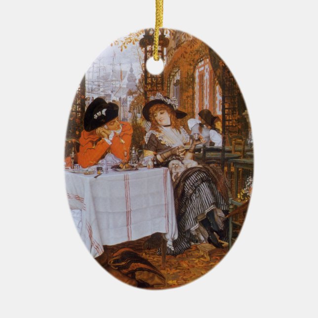 Adorno De Cerámica Un almuerzo (Le Dejeuner) de James Tissot (Frente)