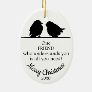 Adorno De Cerámica Un amigo de Navidades de citas personalizados te e