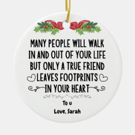 Adorno De Cerámica un amigo verdadero deja huellas en tu corazón