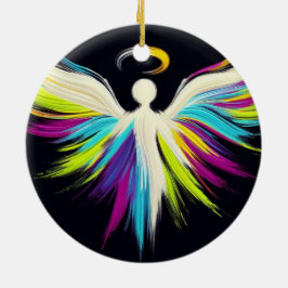 Adorno De Cerámica Un Ángel Colorido en el Árbol de Navidad