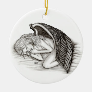 Adorno De Cerámica Un ángel dormido