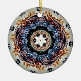 Adorno De Cerámica Un anillo de fuego (patrón colorido)