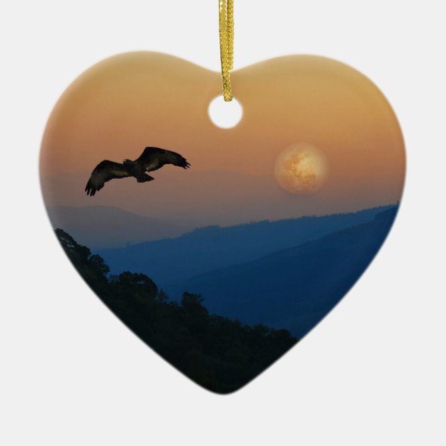 Adorno De Cerámica Un ascenso de águilas en luna de miel (Frente)