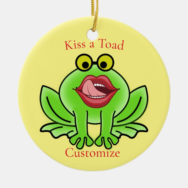 Adorno De Cerámica Un beso gracioso a una toad Thunder_Cove (Frente)