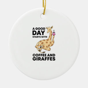 Adorno De Cerámica Un buen día empieza con café y regalo de jirafa gr