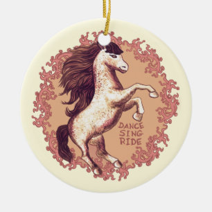 Adorno De Cerámica Un Caballo Bailando