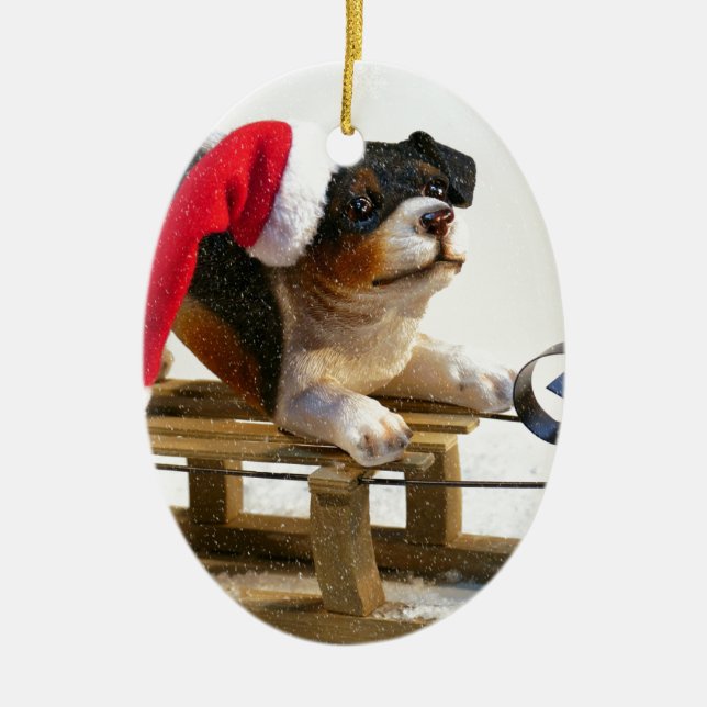 Adorno De Cerámica Un cachorro en una mancha (Frente)