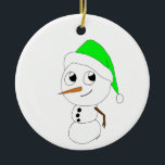 Adorno De Cerámica un chibi snowman<br><div class="desc">Un pequeño chibi de muñeco de nieve.</div>