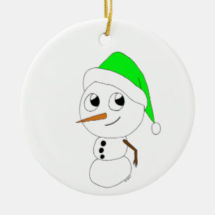Adorno De Cerámica un chibi snowman