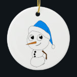 Adorno De Cerámica un chibi snowman<br><div class="desc">Un muñeco de nieve chibi</div>