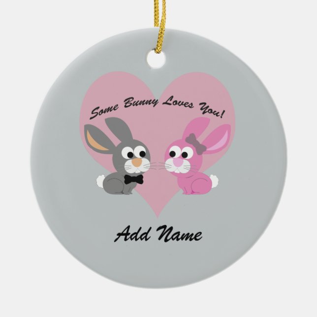 Adorno De Cerámica ¡Un conejito te ama! (Frente)