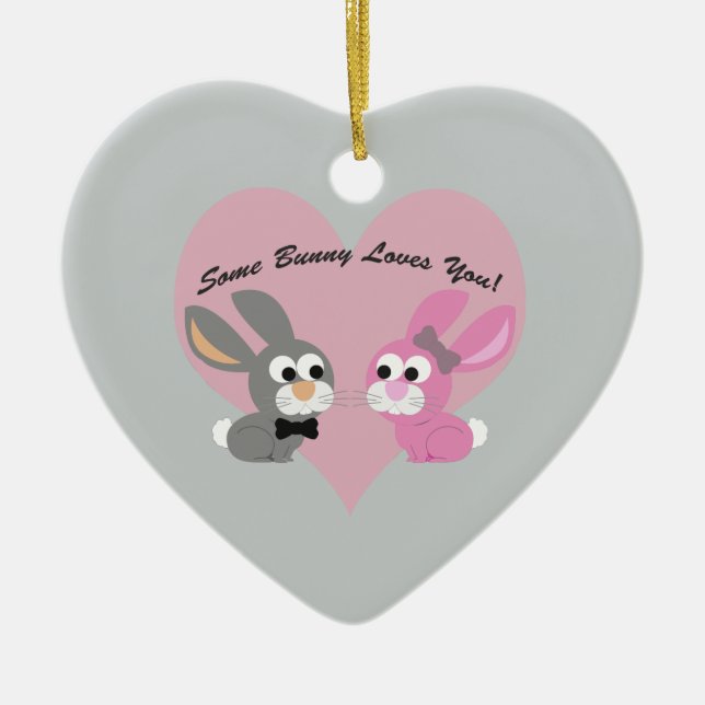 Adorno De Cerámica ¡Un conejito te ama! (Frente)