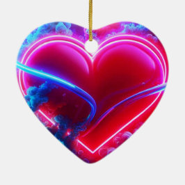 Adorno De Cerámica Un corazón rojo caliente y humeante en un árbol de