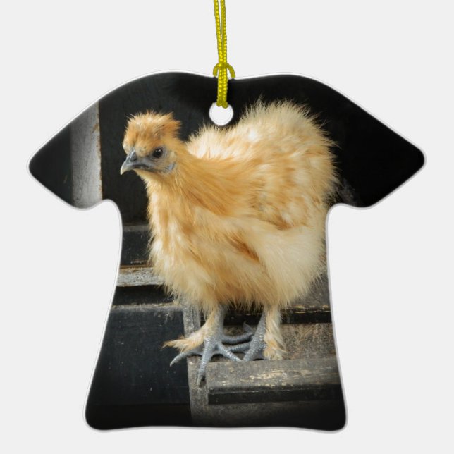 Adorno De Cerámica un cuadro pequeno hermoso del pollo de Silkie (Frente)
