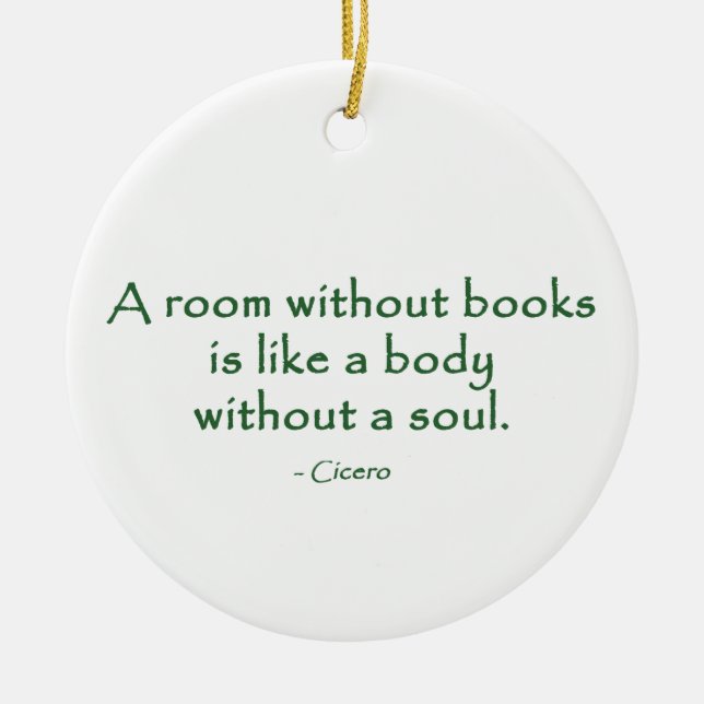 Adorno De Cerámica Un cuarto sin los libros (Cicero) (Frente)