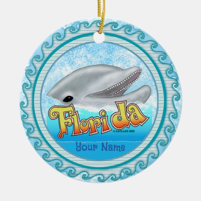 Adorno De Cerámica Un delfín de Florida (Frente)