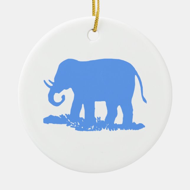 Adorno De Cerámica un elefante azul (Frente)