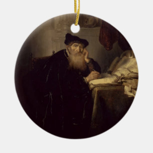 Adorno De Cerámica Un filósofo, 1635 (aceite en el panel)