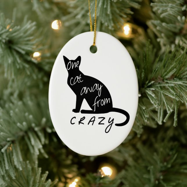 Adorno De Cerámica Un gato lejos de CRAZY (Árbol)