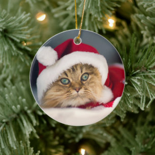Adorno De Cerámica Un gato Navidad miente
