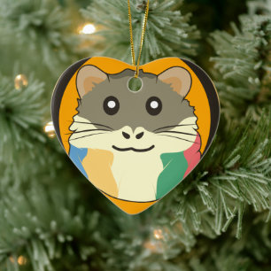 Adorno De Cerámica Un hámster divertido y juguetón