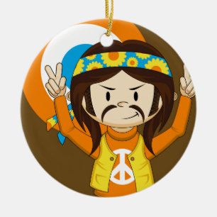 Adorno De Cerámica Un hippie de paz Personalizado