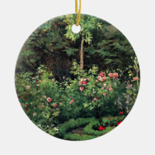 Adorno De Cerámica Un jardín de rosas de Camille Pissarro,