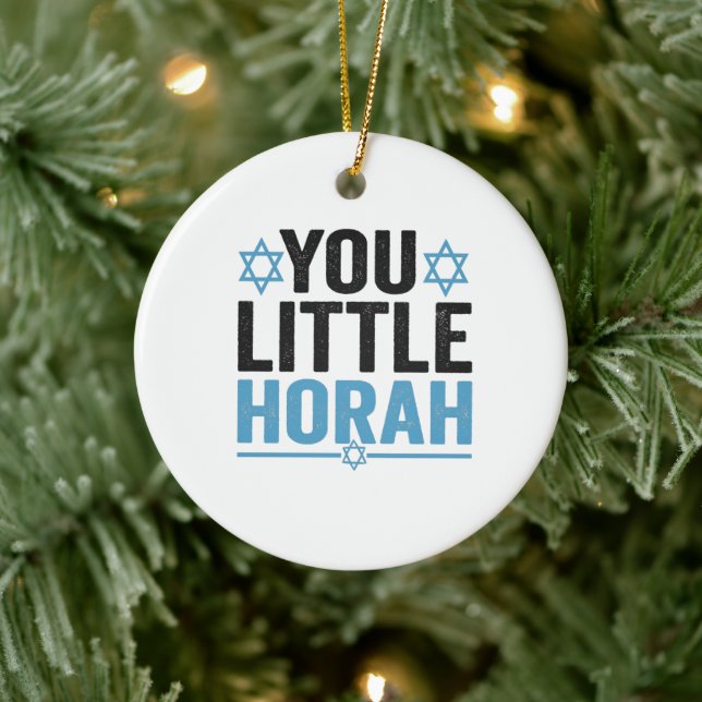 Adorno De Cerámica Un judío gracioso de Horah Hanukkah (Árbol)