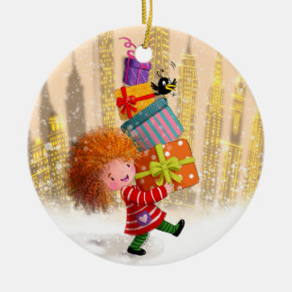 Adorno De Cerámica Un montón de regalos y risas