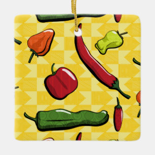 Adorno De Cerámica Un mundo de pimientos infantiles