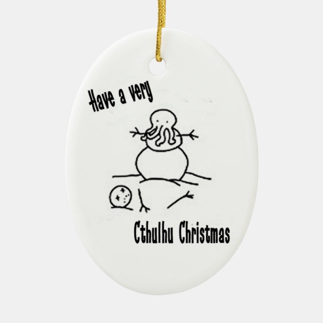 Adorno De Cerámica Un Navidad en Cthulhu (Frente)