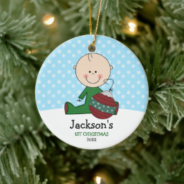 Adorno De Cerámica Un niño pequeño Navidades personalizado