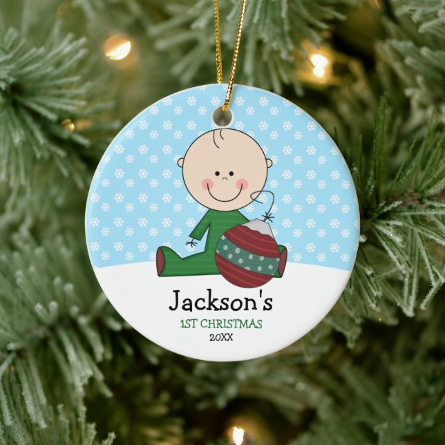 Adorno De Cerámica Un niño pequeño Navidades personalizado (Árbol)