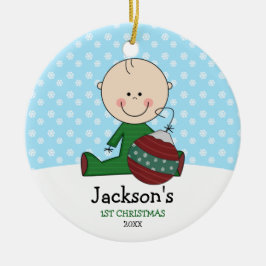 Adorno De Cerámica Un niño pequeño Navidades personalizado