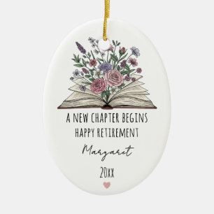 Adorno De Cerámica Un Nuevo Capítulo Comienza Floral Personalizado de