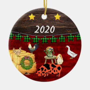 Adorno De Cerámica Un país Navidades KuneKune Pig