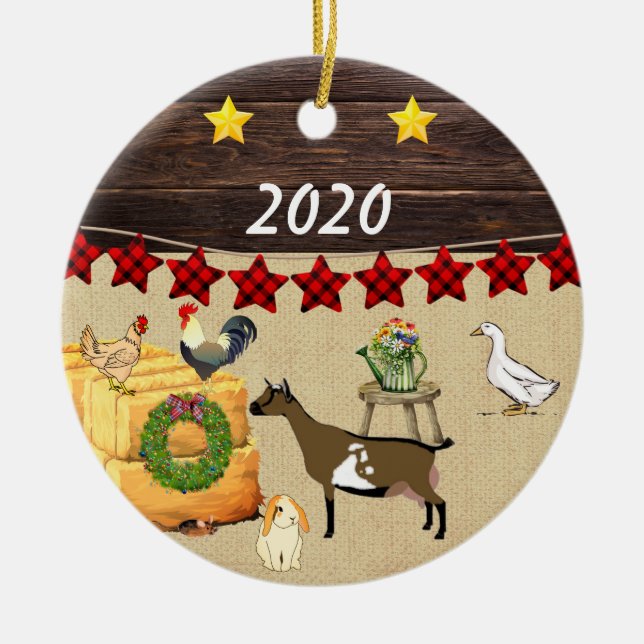 Adorno De Cerámica Un país Navidades una cabra enana nigeriana (Frente)