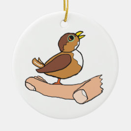 Adorno De Cerámica Un Pájaro En La Mano