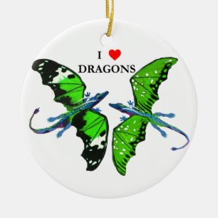 Adorno De Cerámica Un par de dragones