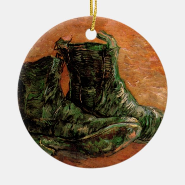 Adorno De Cerámica Un par de zapatos por Vincent van Gogh (Frente)