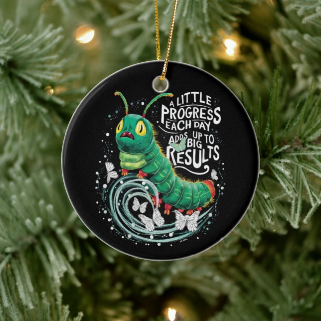 Adorno De Cerámica Un pequeño progreso cada día Hunerpillar Caterpill (Árbol)