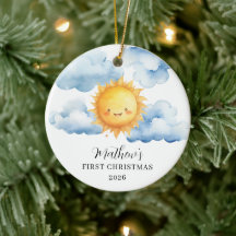 Un pequeño rayo de sol primer Navidad del bebé