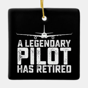 Adorno De Cerámica Un piloto legendario se ha retirado Copiloto de ju