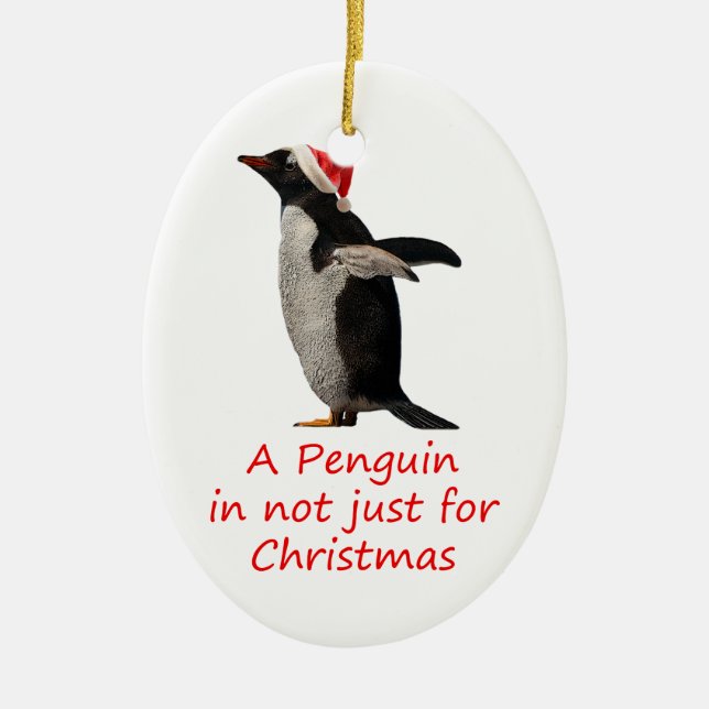 Adorno De Cerámica Un pingüino no es sólo para Navidades (Frente)